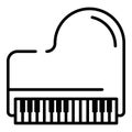 Retro grand piano icon, outline style