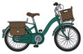 The retro green bicycle