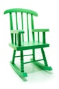 Retro green rocking chair in white background Royalty Free Stock Photo