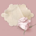 Retro greeting card with pink rose. EPS 10 Royalty Free Stock Photo