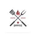 Retro grill barbecue logo design inspirations, Simple fire grill food and restaurant icon vector illustrations
