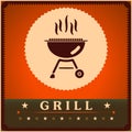 Retro Grill Menu Card Design template poster