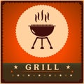 Retro Grill Menu Card Design template poster