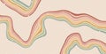 Retro groovy curved dynamic lines background. 70s wave path abstract pattern Royalty Free Stock Photo