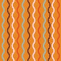 Retro 1970 Groovy Vertical Stripe,Seamless Pattern Hand-Drawn Vector Illustration. Seventies Style