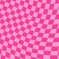 retro groovy wavy psychedelic checkerboard background, hot pink pattern, vector Illustration Royalty Free Stock Photo