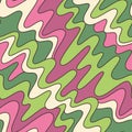 Retro Groovy Wiggly Stripes Vector Seamless Pattern Royalty Free Stock Photo