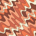 Retro Groovy Wiggly Stripes Vector Seamless Pattern