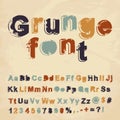 Retro grunge font Royalty Free Stock Photo