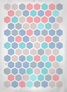 Retro grungy background with hexagons