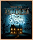 Retro Halloween background party invitation