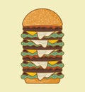 Retro hamburger poster Royalty Free Stock Photo