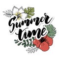Retro hand drawn elements for Summer calligraphic designs. Vintage ornaments for Holidays Royalty Free Stock Photo