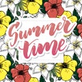 Retro hand drawn elements for Summer calligraphic designs. Vintage ornaments for Holidays Royalty Free Stock Photo