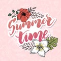 Retro hand drawn elements for Summer calligraphic designs. Vintage ornaments for Holidays Royalty Free Stock Photo