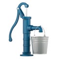 Retro hand water pump with galvanized bucket. 3D rendering