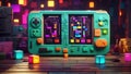 Retro tetris game handheld console