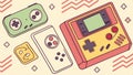 Retro handheld game console, vintage gaming device. vector design Generative AI