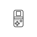 Retro handheld game line icon