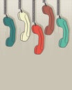 Retro handset on dots background