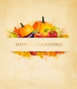 Retro Happy Thanksgiving Background.