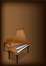 A Retro Harpsichord on Dark Brown Background