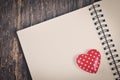 Retro heart and notebook