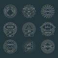 Retro hipster logos and labels with radial Royalty Free Stock Photo