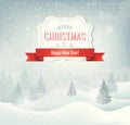 Retro holiday christmas background with winter lan Royalty Free Stock Photo