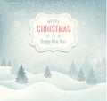 Retro holiday christmas background with winter lan