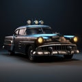 Retro Hollywood Glamour: 3d Police Car In Fallout Style