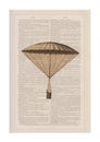 A retro Hot Air Balloon A4 Wall Art