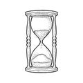 Retro hourglass. Vector vintage engraving