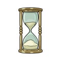 Retro hourglass. Vector vintage engraving