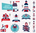 Retro house label set Royalty Free Stock Photo