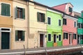 Retro houses colorful facades Royalty Free Stock Photo