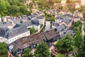 houses the old quarter of Luxembourg city Grund protected by UNESCO Royalty Free Stock Photo