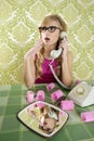 Retro housewife telephone woman vintage