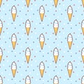 Retro Ice cream cones seamless pattern