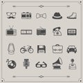 retro icons. Vector illustration decorative design