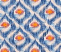 Retro ikat blue pattern