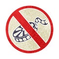 retro illustration style cartoon of a no movies allowed sign