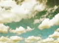 Retro image of blue cloudy sky Royalty Free Stock Photo