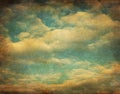 Retro image of cloudy sky