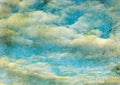 Retro image of cloudy sky