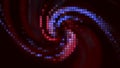 Retro image of rotating colorful spiral. Motion. Beautiful moving spiral of pixels. Pixel image of cosmic colorful