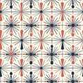 Retro-Inspired Atomic Pattern with Geometric Shapes and Lines Royalty Free Stock Photo