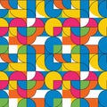 Retro-Inspired Geometric Curved Shapes Pattern Design Seamless Patterns Royalty Free Stock Photo
