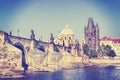 Retro instagram stylized picture of Prague.