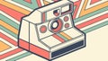 Retro Instant Camera with Abstract Geometric Lines Background, vector design Generative AI Royalty Free Stock Photo